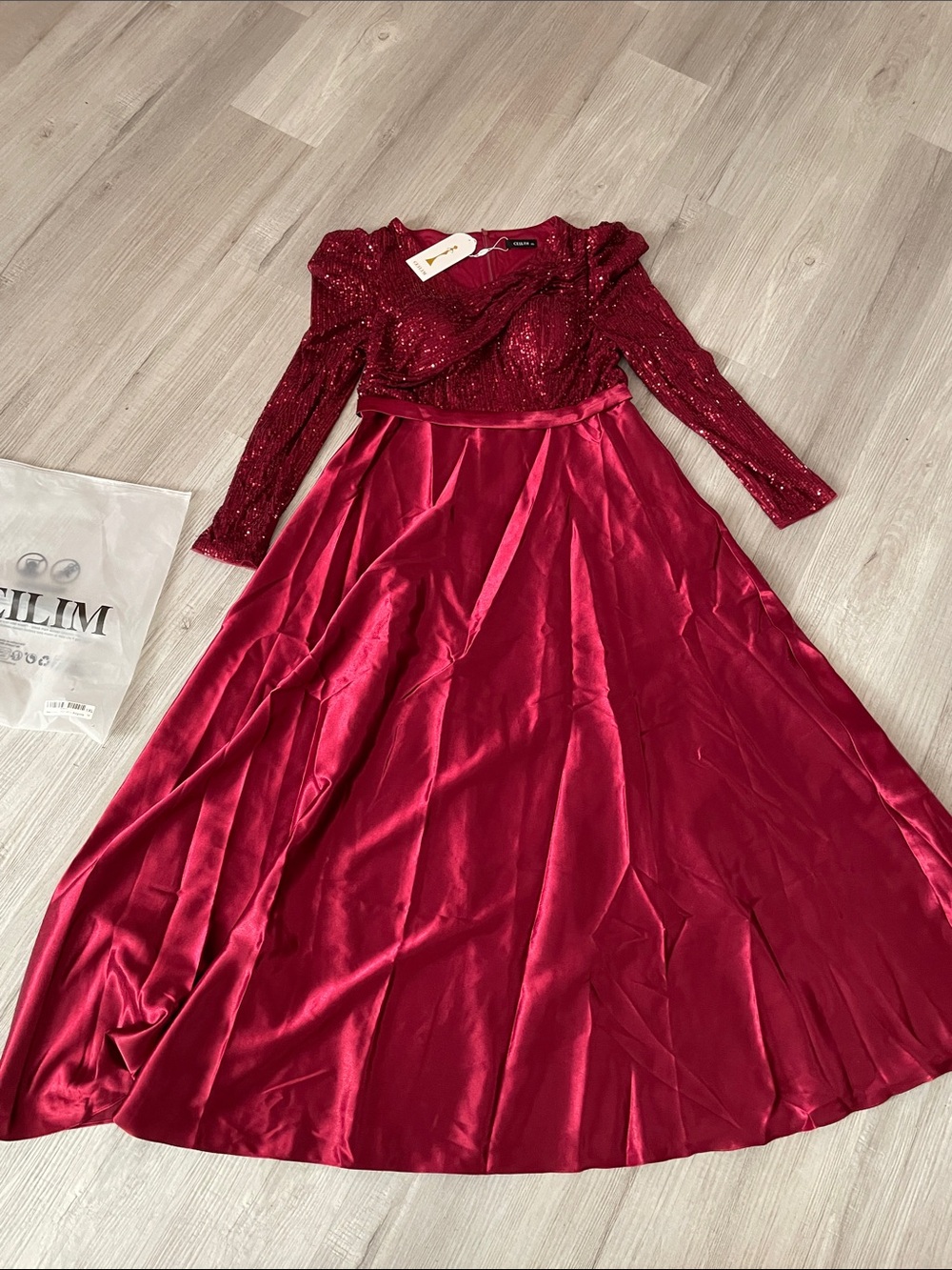 Burgundy Plus Size Evening Gown